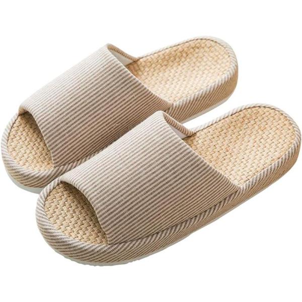 前開き 厚底 スリッパ 綿麻 ハウススリッパ 洗えるスリッパ 来客用 静音で軽量 室内履き