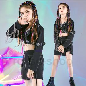 キッズ ダンス衣装 ガールズ スカート スパンコール