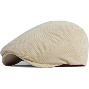ハンチング 帽子 メンズ コーデュロイキャスケット帽子男性レトロベレー帽カジュアルフラットダックビル...