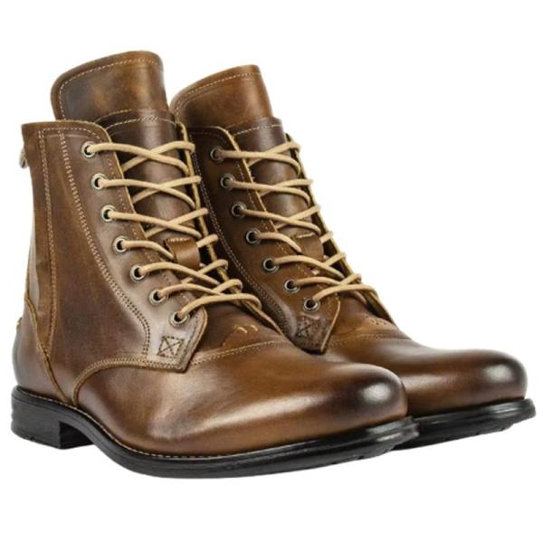 メンズ ショートブーツ 革靴 レースアップ ワークブーツ 焦がし サイドジップ 秋冬 ハイカット 短...