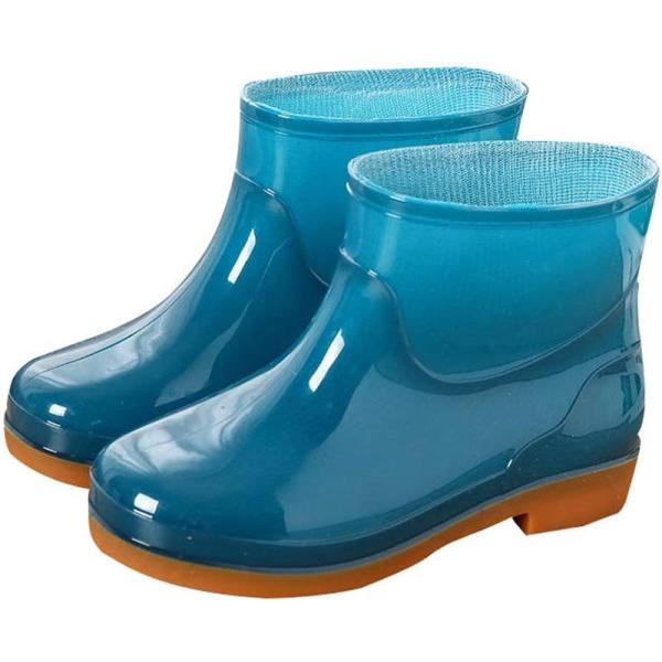 レインブーツ レディース ショート おしゃれ カワイイ 防水 ヒール 軽量 防水 多機能 晴雨兼用 ...