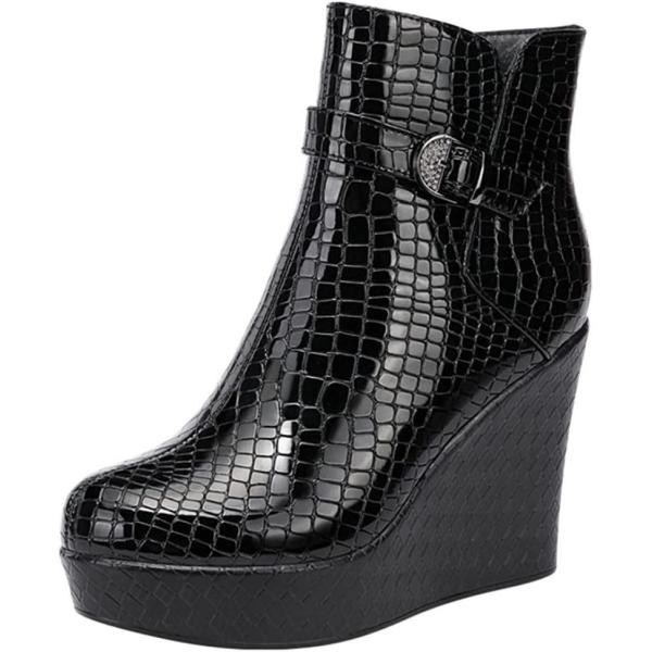 ハイヒール ウェッジヒール レディース ブーツ 秋 冬 裏ボア 防寒 スノーブーツ スノーシューズ ...