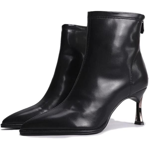 大人 ブーティ レディース ショートブーツ ブーティー アンクル丈 ポインテッドトゥ ヒール 7cm...