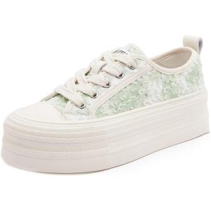 スニーカー ローカット デッキシューズ ウォーキングシューズ ナースシューズ キャンバス 5CMヒー...