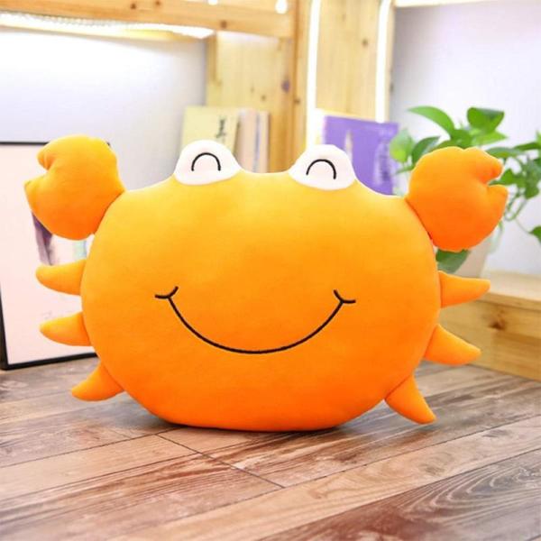 カニ 蟹 ぬいぐるみ クッション 抱き枕 かわいい ふわふわ (ピンク, インテリア 60cm) プ...