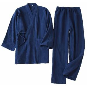 パジャマ カップル ペア ダブルガーゼ 無地 和...の商品画像