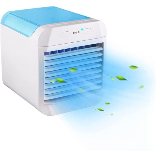 携帯冷風扇 手持ち冷風扇 卓上冷風扇 冷風扇 加湿機能 冷風機 LED付き 加湿器 扇風機 (風量3...