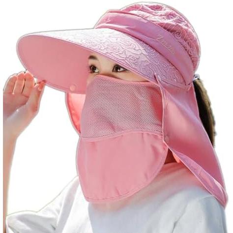 4WAY 日除けハットUVカット 日焼け防止 紫外線対策 ガーデニング キャップ サンバイザー UP...