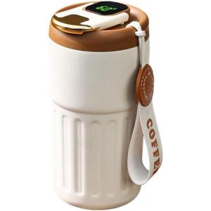 水筒 コーヒー 魔法瓶 450ml 温度計付き 水筒 保温 保冷 316ステンレス鋼 蓋付き 漏れない 真空断熱 コーヒー マグボトル