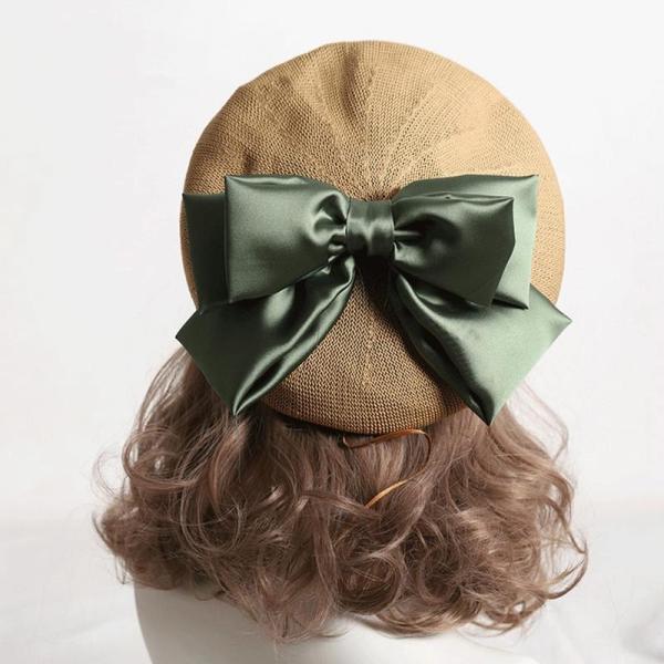 ベレー帽 可愛い 大きいリボン 蝶結び レディース 無地 女の子 春夏秋冬 通気生地 姫系 お嬢様 ...