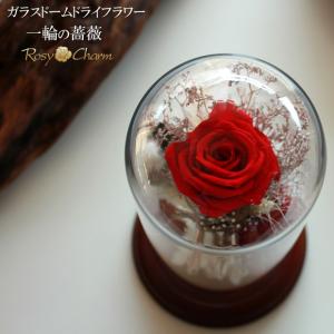 ガラスドーム ドライフラワー 一輪のバラ プリ...の詳細画像3