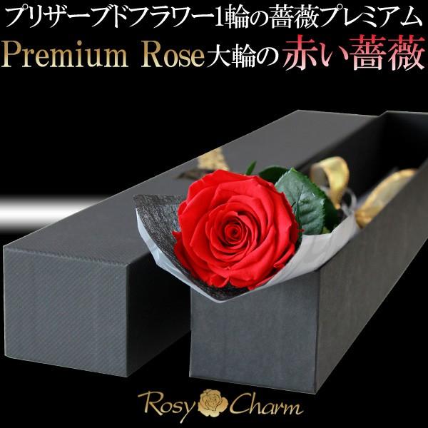 赤い薔薇 1本 プレミアムローズ プリザーブドフラワー プロポーズ 結婚記念日 誕生日 プレゼント ...