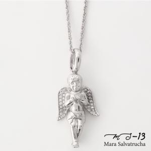 ネックレス メンズアクセサリー K18GP エンジェル チャーム M ホワイト