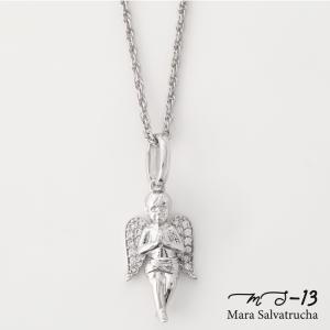 ネックレス メンズアクセサリー K18GP エンジェル チャーム M ホワイト