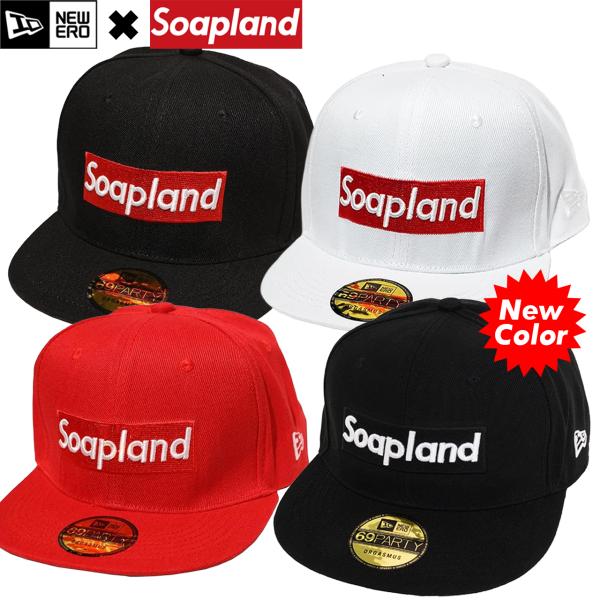 キャップ メンズ Soapland ボックスロゴ フラットバイザー ベースボールキャップ スナップバ...