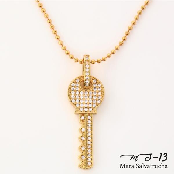 ネックレス メンズアクセサリー K18GP パヴェ キー ゴールド（ゴールド） 【MS-13】 チェ...