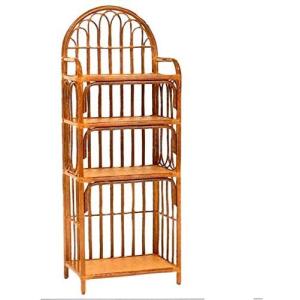 籐 飾り棚 4段 ラタン製 スリムタイプ 幅50cm （ ディスプレイラック