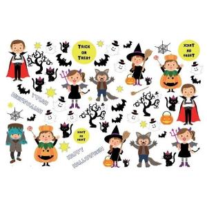 ポーセリンアート白磁用転写紙ミニシート　  Halloween Kids｜roterose-welcome
