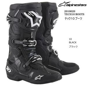 Alpinestars 2010020 TECH10 BOOTS (10 BLACK) アルパインスターズ テック10 (ブラック) バイク 正規品 オフロードブーツ MX レーシングブーツ