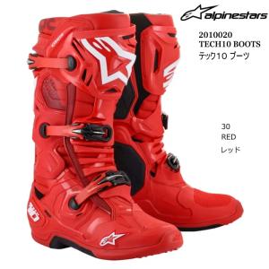 Alpinestars 2010020 TECH10 BOOTS (30 RED) アルパインスターズ テック10 (レッド) バイク 正規品 オフロードブーツ MX レーシングブーツ