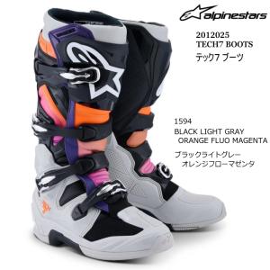Alpinestars 2012025 TECH7 BOOTS (1594 BLACK L.GRAY ORANGE.F MAGENTA) アルパインスターズ テック7 (ブラックL.グレーオレンジ.Fマゼンタ) 正規品 オフロード
