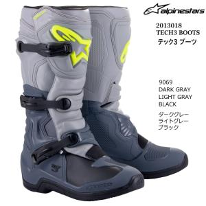 Alpinestars 2013018 TECH3 BOOTS (9069 D.GRAY L.GRAY BLACK) アルパインスターズ テック3 (D.グレーL.グレーブラック) バイク 正規品 オフロードブーツ MX