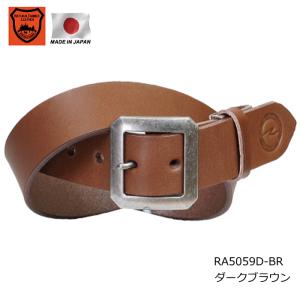 ラフアンドロード RA5059D-BR ラフプレーンベルト オクタゴンバックル (ダークブラウン) バイク 栃木レザーベルト 本革ベルト ROUGH＆ROAD ラフ＆ロード