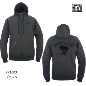 サイズ交換可能 ラフアンドロード RR1003 ラフライドZIPパーカー (ブラック) ジャケット ストレッチ 通気性 カジュアル ライディング ROUGH＆ROAD ラフ＆ロード