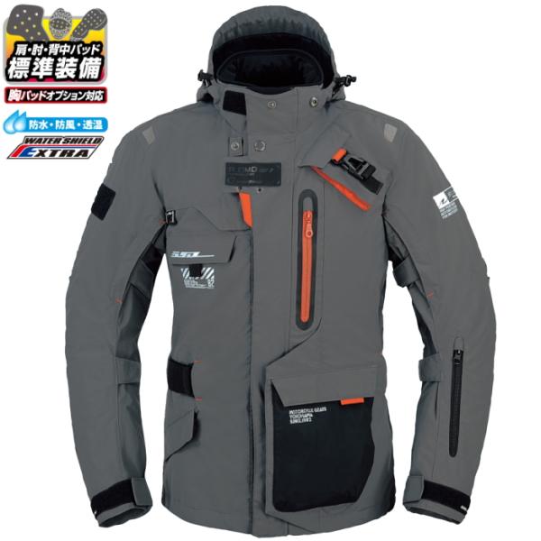 サイズ交換可能 ラフアンドロード RR7252 ウォーターシールドコマンドジャケット (グレー) バ...