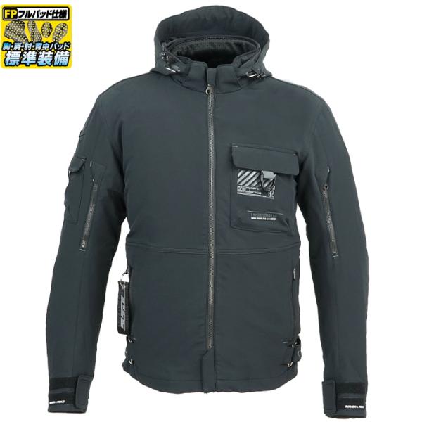 サイズ交換可能 ラフアンドロード RR7254 エアスルーソフトシェルストレッチパーカーFP (ブラ...