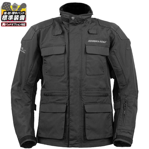 サイズ交換可能 ラフアンドロード RR7256 デュアルテックストレックジャケット (ブラック) バ...
