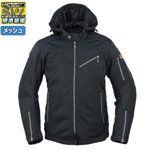 処分特価 ラフアンドロード RR7347SS-BK アーバンメッシュパーカーFP (スラッシュブラック) 春夏 バイクジャケット フルプロテクター ROUGH＆ROAD ラフ＆ロード