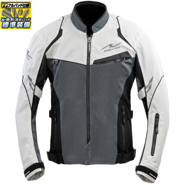 サイズ交換可能 ラフアンドロード RR7350 ジェットエアメッシュジャケットFP (ガンメタ) バ...