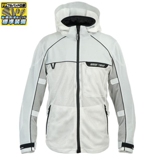 サイズ交換可能 ラフアンドロード RR7352 ダイレクトエアメッシュパーカーFP (プラチナシルバ...