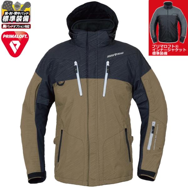 サイズ交換可 ラフアンドロード RR7698 WSプリマロフト(R)ウォームパーカー (ブラック×カ...