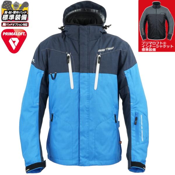 サイズ交換可 ラフアンドロード RR7698 WSプリマロフト(R)ウォームパーカー (ブルー×ミッ...
