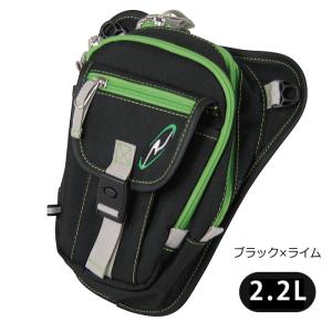処分特価 ラフアンドロード RR9452 F-ホルスター (ブラック×ライム) (2.2リットル) バイク レッグバッグ 太ももバッグ ROUGH＆ROAD ラフ＆ロード RR9452BK/LM