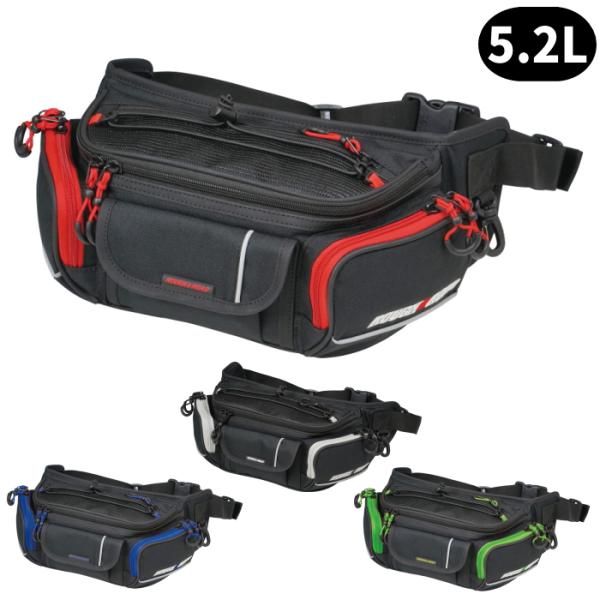 ラフアンドロード RR9612 ラフウエストバッグ ワイド (5.2リットル) バイク ボディバッグ...