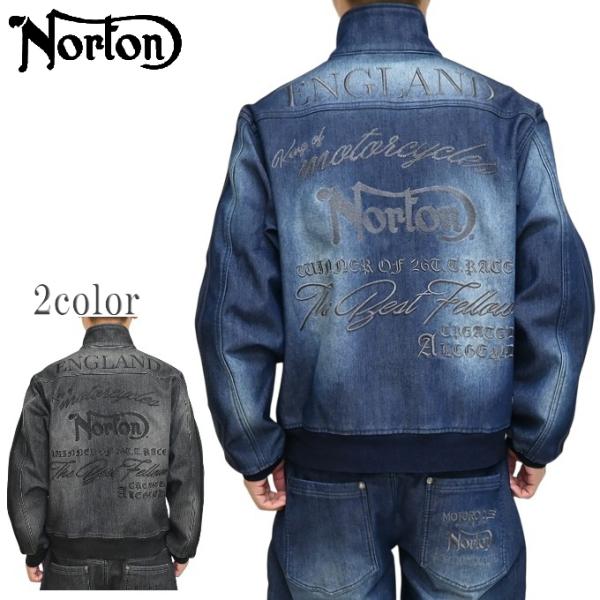 ノートン Norton 服 アパレル 261N1600 防風スタンドネック畝刺繍 ストレッチ デニム...