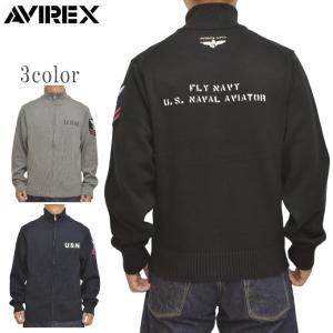 AVIREX アヴィレックス 783-3930012 ネイバル スタンドカラー ジップ ニット ジャケット セーター アビレックス メンズ｜roughriders
