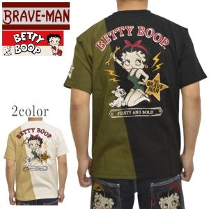 ブレイブマン ベティブープ BBB-2436 半袖Ｔシャツ 天竺半袖TEE BRAVE MAN BETTY BOOP トップス ベティちゃん メンズ｜roughriders