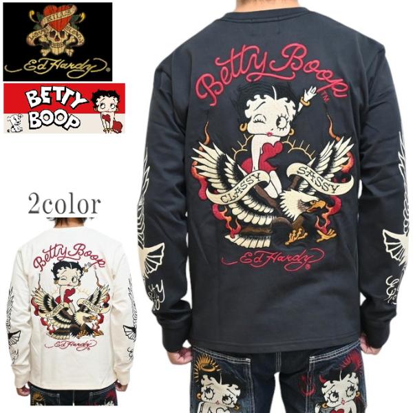 Ed Hardy エドハーディー ベティブープ BED-2501 天竺長袖Tシャツ ロンT ベティイ...