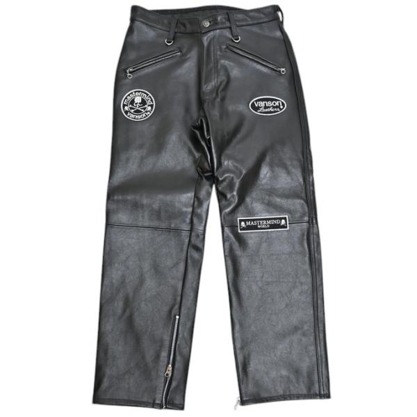 限定生産 バンソン マスターマインド MW24C13-PA100 レザー ボーン パンツ カスタム ...