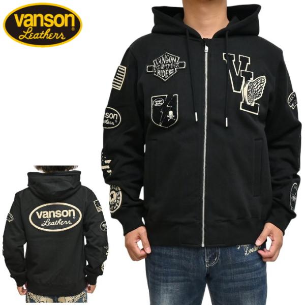 バンソン VANSON NVSZ-2522 裏毛フルジップ パーカー プレミアムライン フーディ ス...