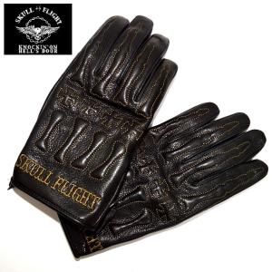 スカルフライト パンチング レザー ボーン グローブ SKULL FLIGHT