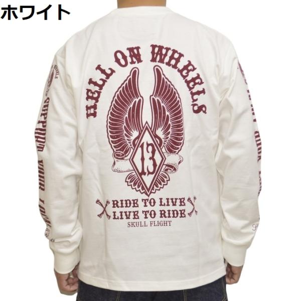 SKULL FLIGHT スカルフライト 長袖Tシャツ HELL ON WHEELS ロンT バイク...