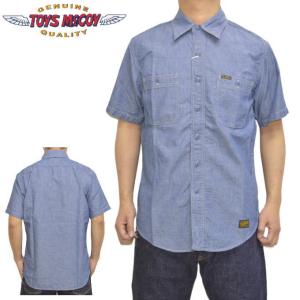 トイズマッコイ TOYS McCOY TMS2305 シャンブレーシャツ ワークシャツ 半袖シャツ STEVE McQUEEN メンズ トップス アメカジ｜roughriders