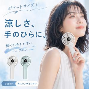 ハンディファン 携帯扇風機 小型扇風機 手持ち扇風機 充電式 軽量126g 5段階風量 Type-C 残量表示 ストラップ付き USB充電 静音 暑さ対策 CAVMHOT