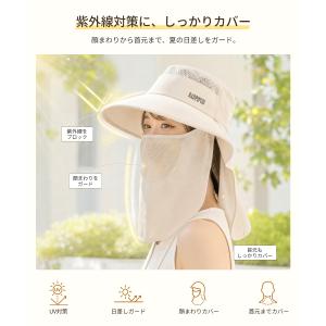 帽子 レディース サンバイザー UVカット つ...の詳細画像5