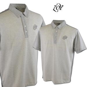 サイズ：1 ZOY ゾーイ 071402021 半袖ポロシャツ 総柄 ブルー系 [240101416465] ゴルフウェア メンズ ストスト ZOY ゾーイ 半袖ポロシャツ 小花 総柄 ネイビー系 1 ゴルフ